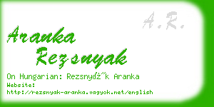 aranka rezsnyak business card